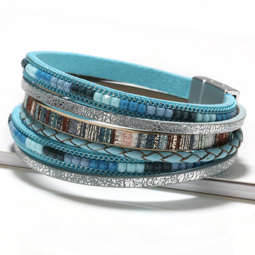 Hand-woven leather bracelet