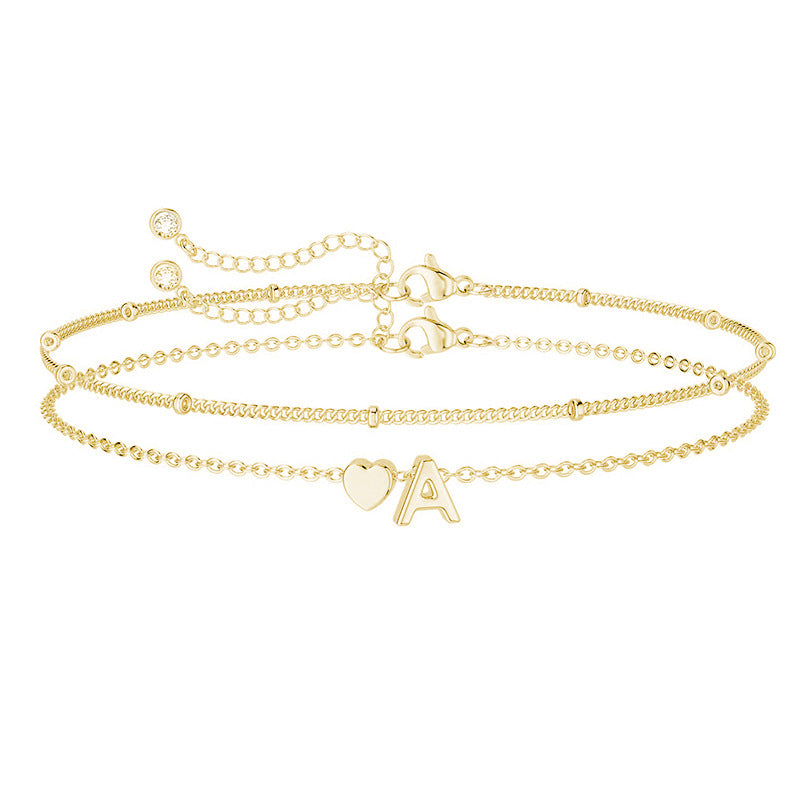 A 26-letter heart-shaped bracelet