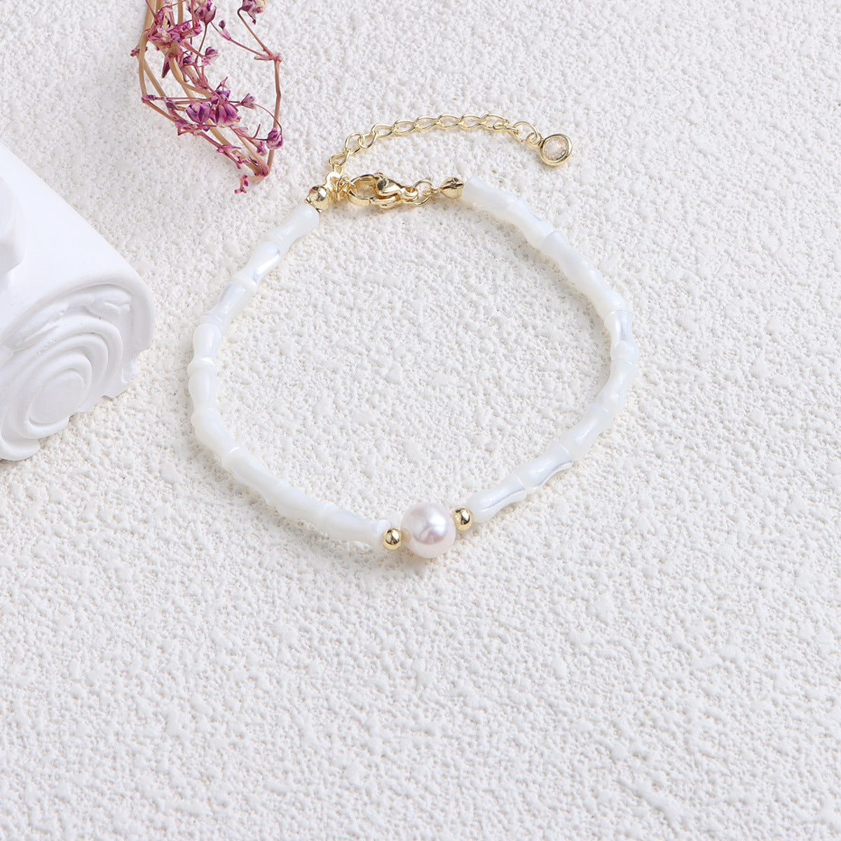 Vintage shell pearl freshwater pearl bracelet