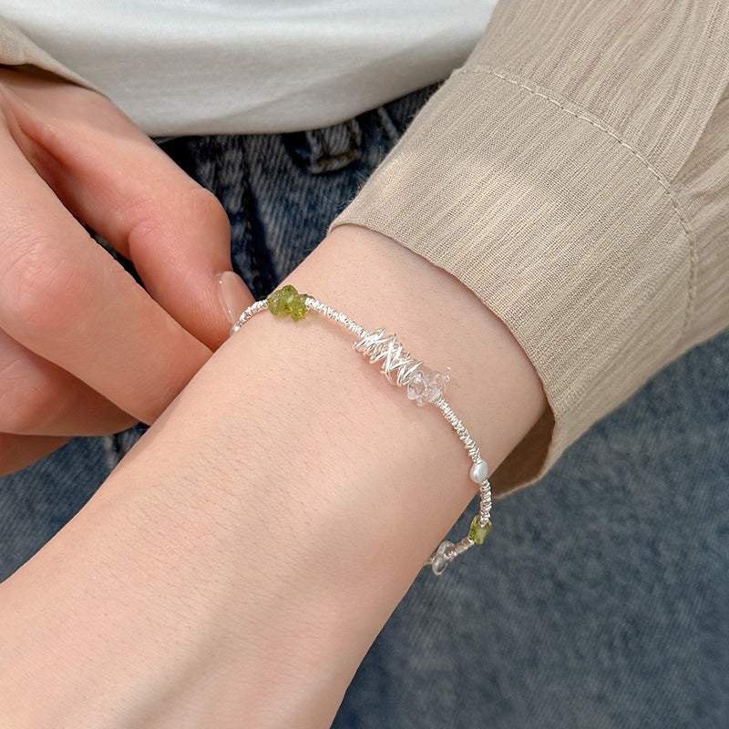 S925 Silver Peridot Silver Bracelet under the Banyan Tree