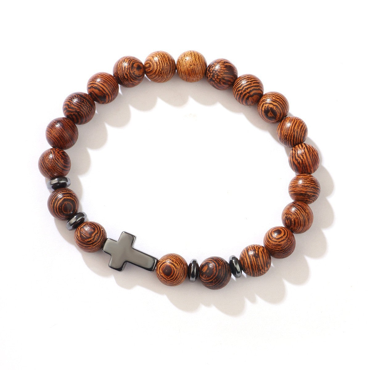 Cross bracelet with slightly set diamond magnetic clasp