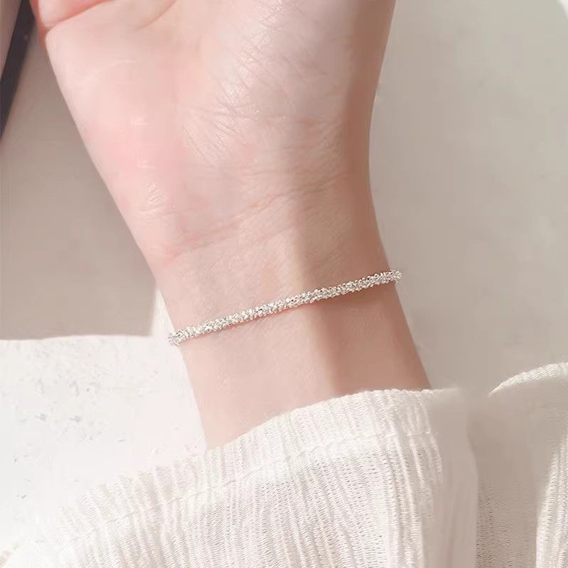 Irregular silver bean pearl ins bracelet