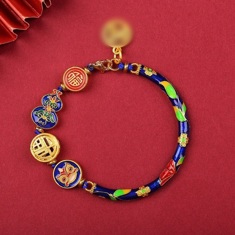 Color-preserving burnt blue half bracelet, a traditional Chinese trend sandgold bracelet