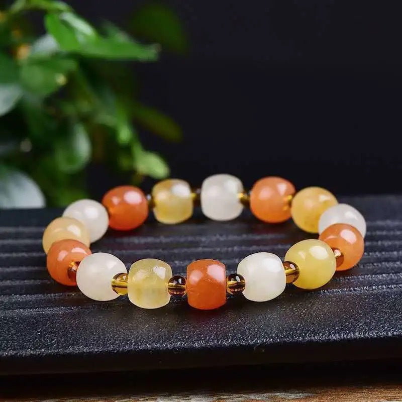 Natural gold thread jade bracelet