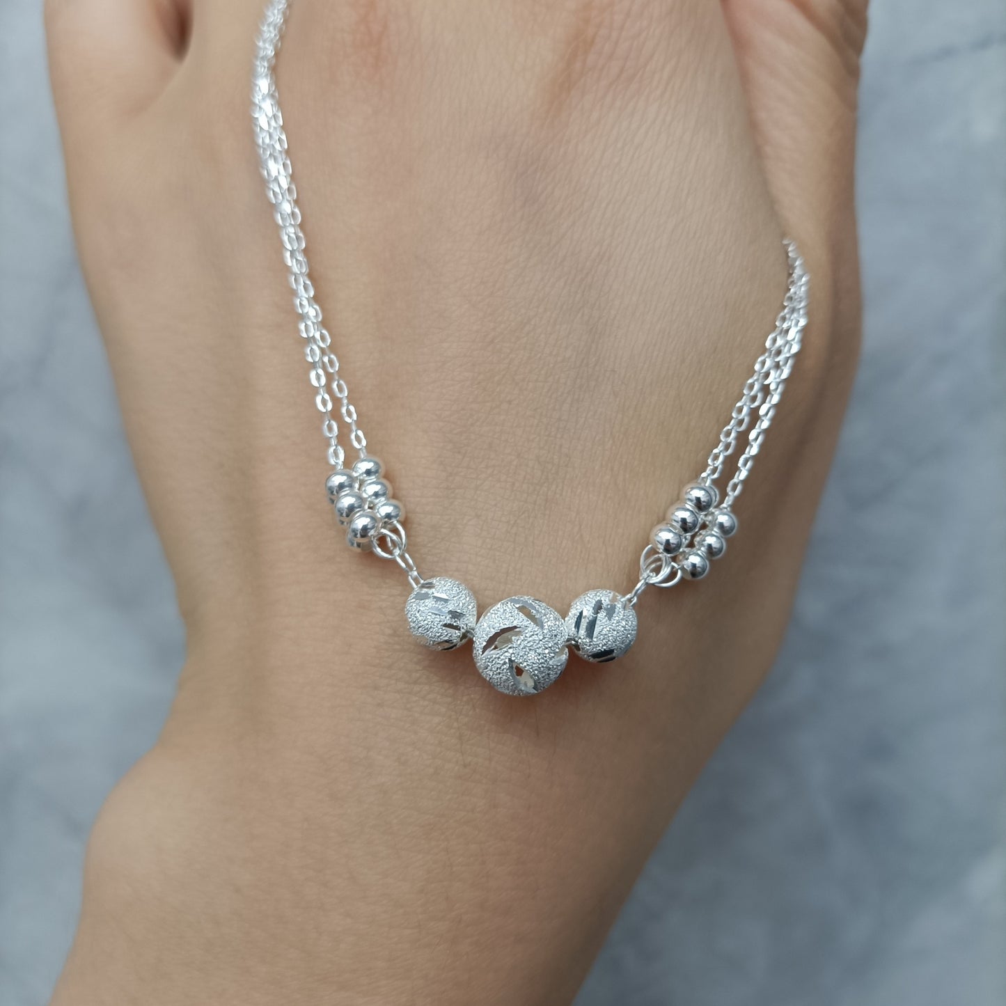 Round multi-layer string transfer bead bracelet
