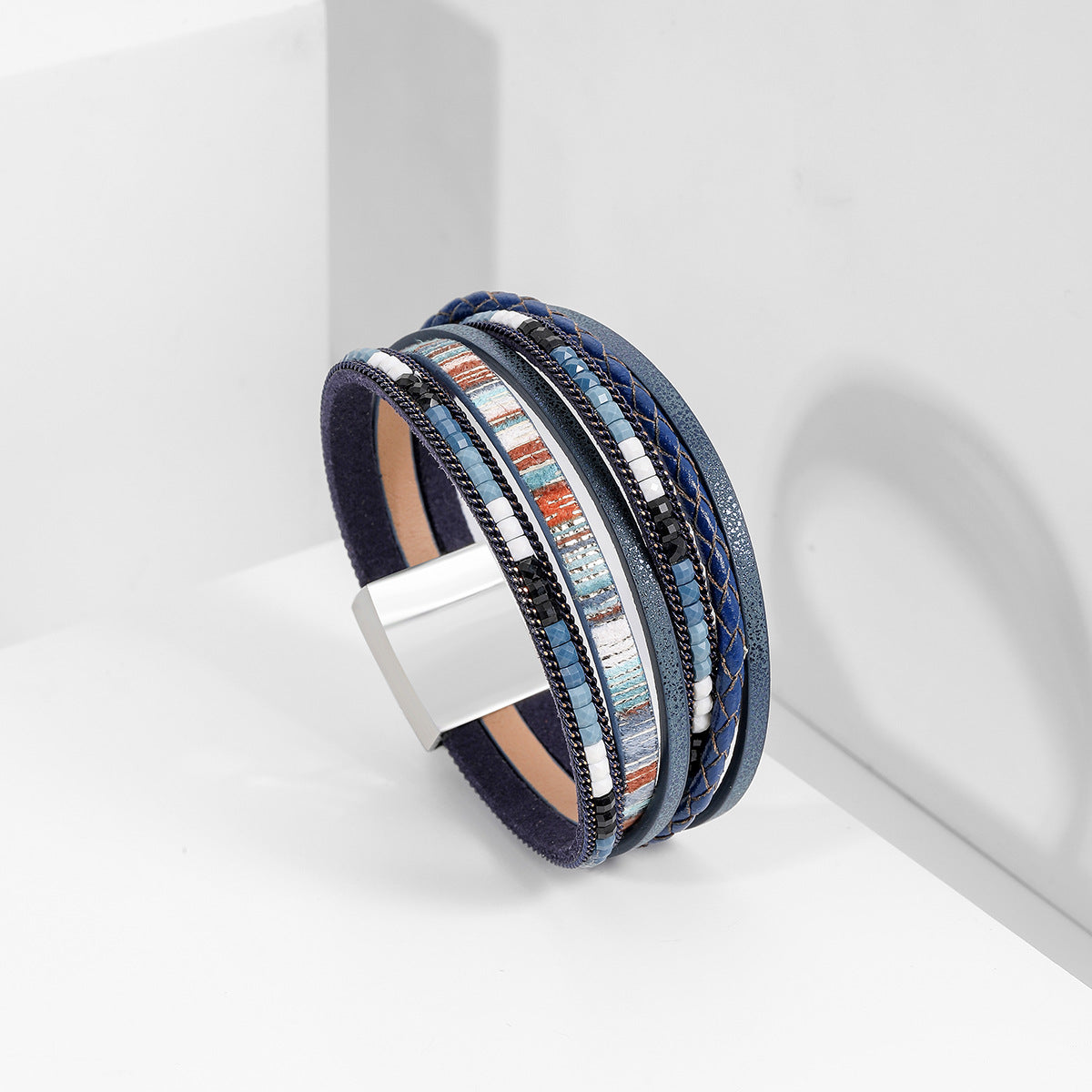 Hand-woven leather bracelet