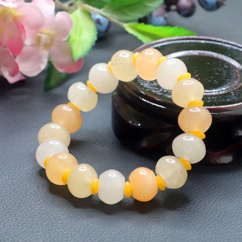 Natural gold thread jade bracelet