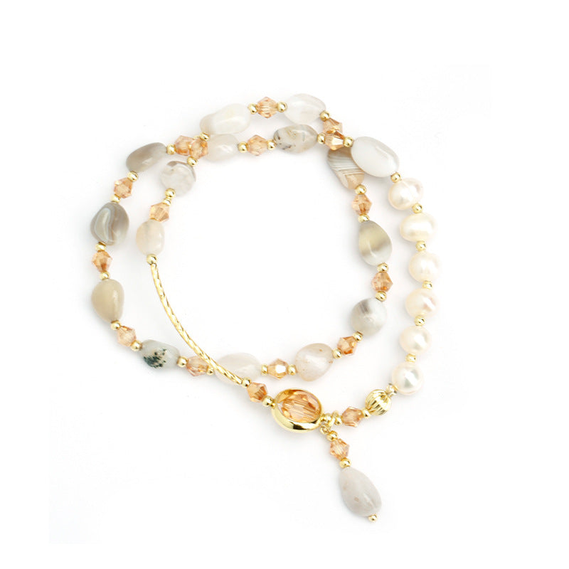 Artificial pearl crystal bracelet