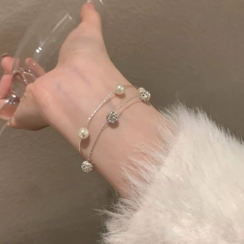 "Starry Sky Double-layered pearl bracelet.