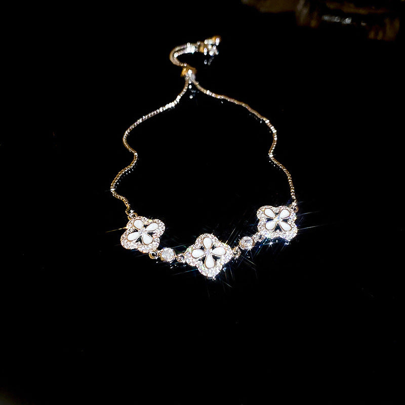 18K real gold electroplated zircon horseshoe buckle bracelet