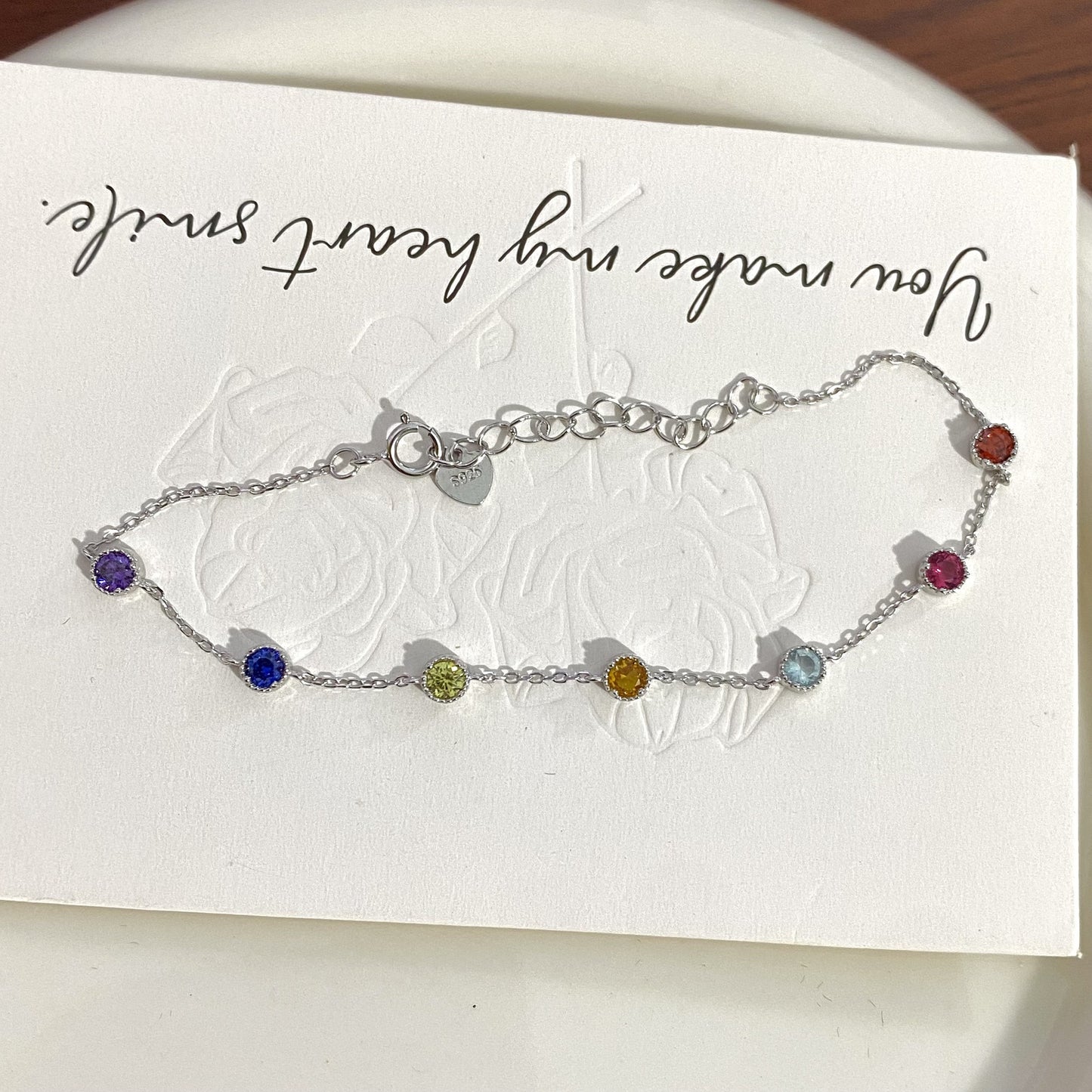 925 sterling silver plated with 18K gold colored zircon bracelet
