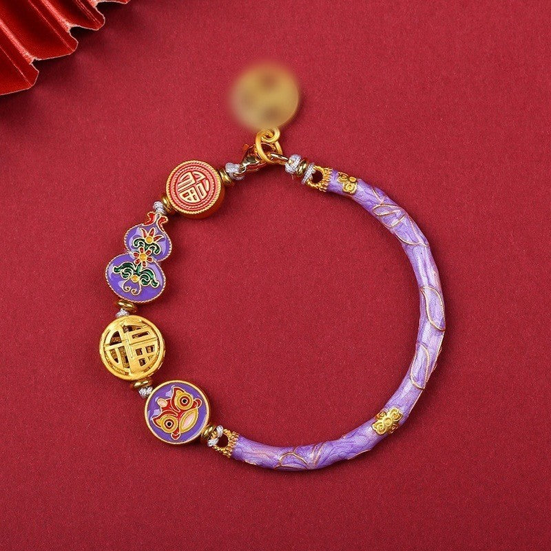 Color-preserving burnt blue half bracelet, a traditional Chinese trend sandgold bracelet