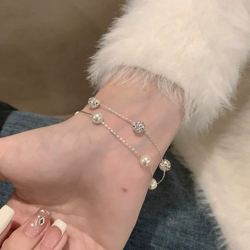 "Starry Sky Double-layered pearl bracelet.