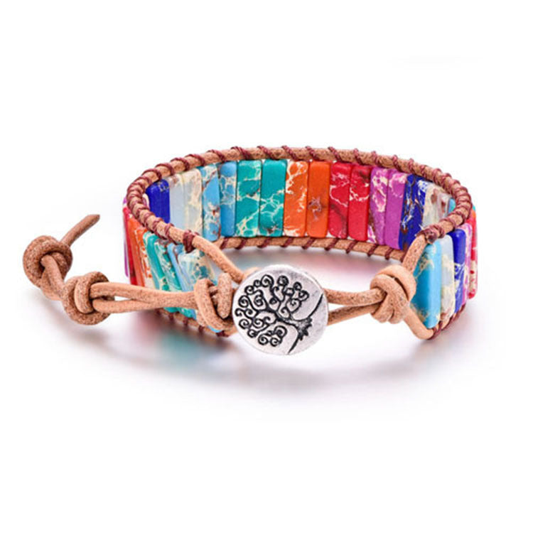 Hand-wound woven leather rope bracelet