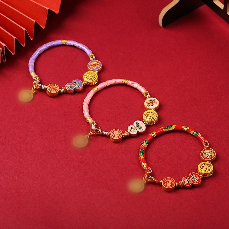 Color-preserving burnt blue half bracelet, a traditional Chinese trend sandgold bracelet