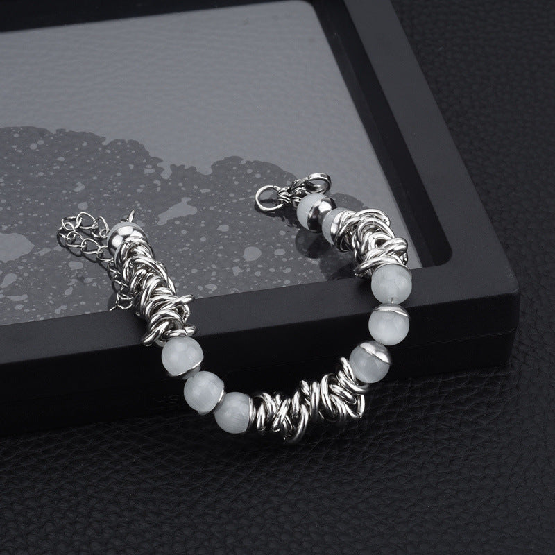 Cat's eye titanium steel non-fading bracelet