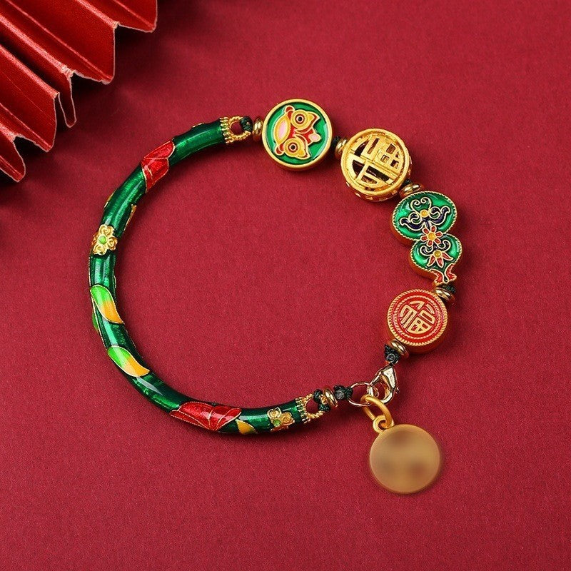 Color-preserving burnt blue half bracelet, a traditional Chinese trend sandgold bracelet