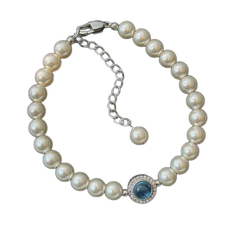 Aquamarine pearl bracelet