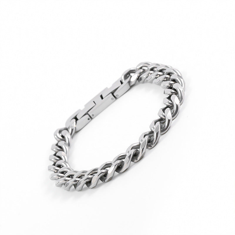 Cuban chain trend retro titanium steel bracelet