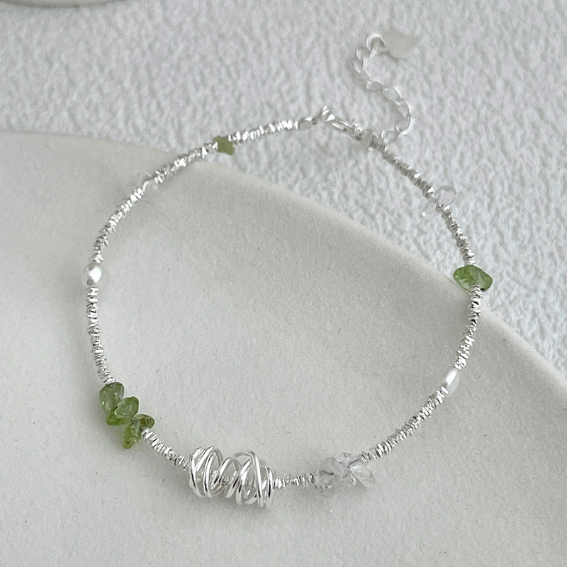 S925 Silver Peridot Silver Bracelet under the Banyan Tree