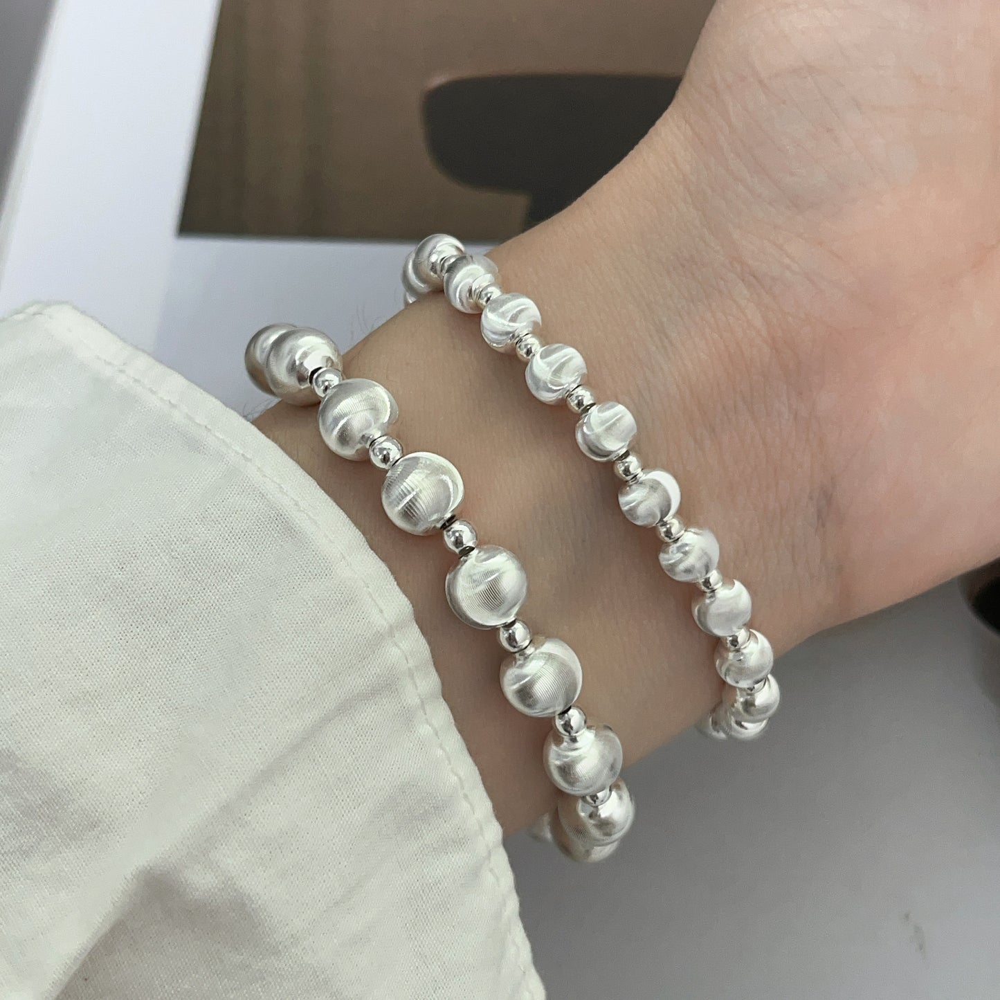 S925 sterling silver cat's eye Fortune Bead bracelet
