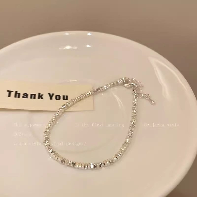 Starry sky pearls, silver beads strung together