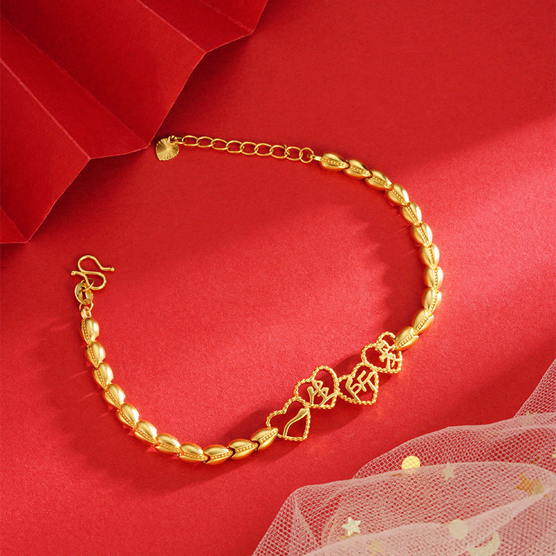 A sand-gold bracelet with a few taels of broken silver and bamboo joints