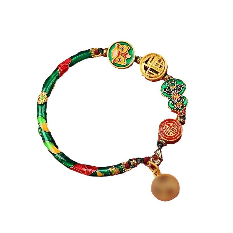 Color-preserving burnt blue half bracelet, a traditional Chinese trend sandgold bracelet