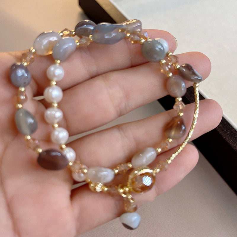 Artificial pearl crystal bracelet