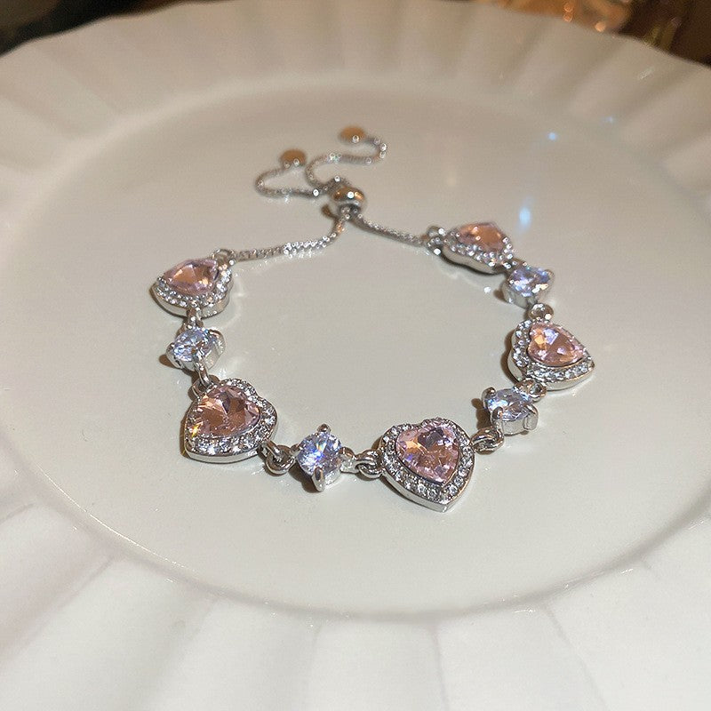 18K real gold electroplated zircon horseshoe buckle bracelet