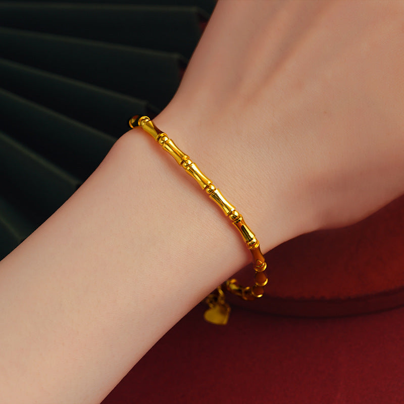 A sand-gold bracelet with a few taels of broken silver and bamboo joints