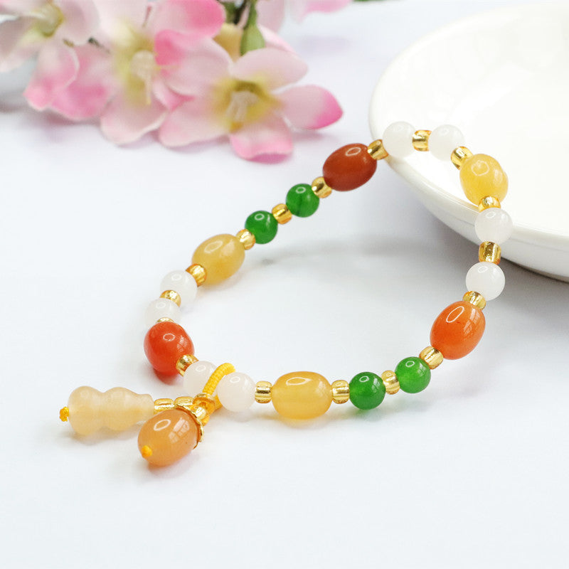 Natural gold thread jade bracelet
