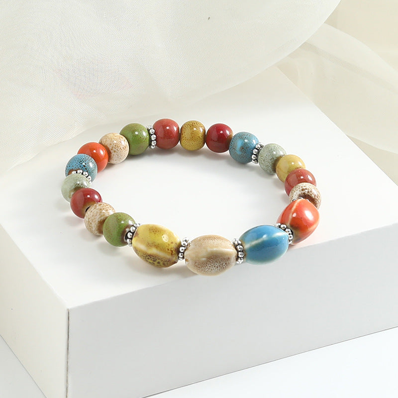 Large bead ceramic bracelet
