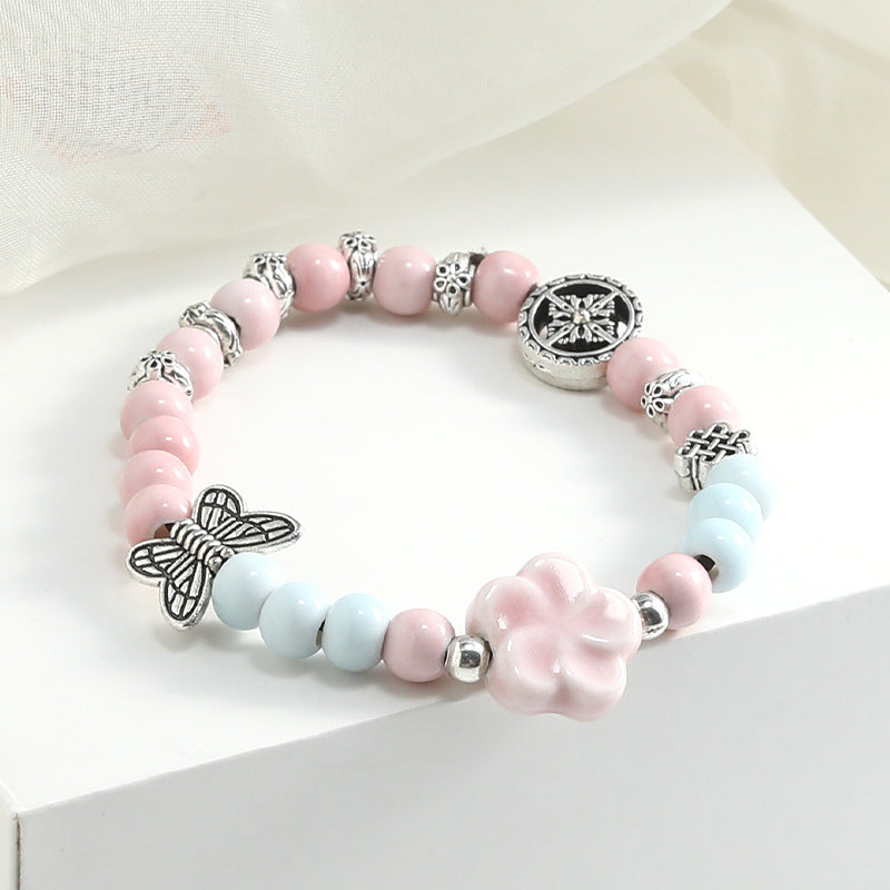 Large bead ceramic bracelet