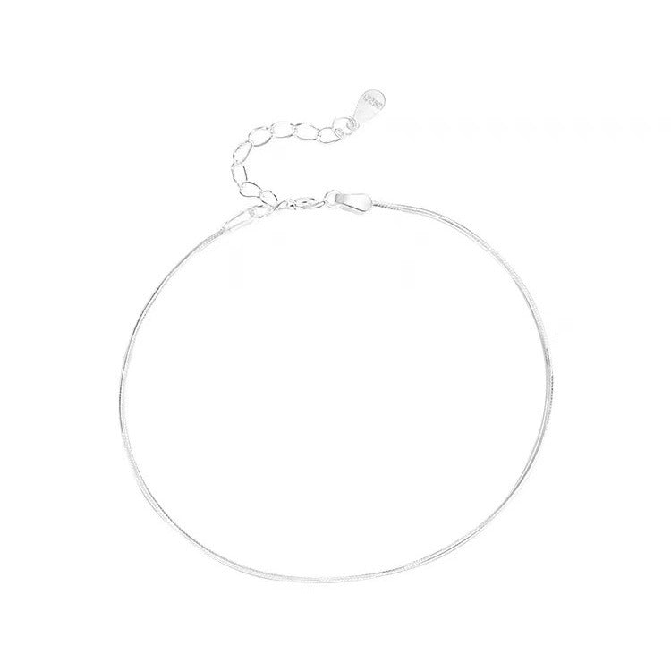 925 silver-plated snake-bone chain slim bracelet