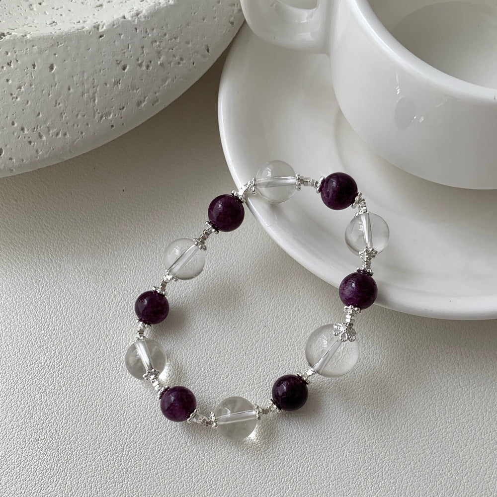 S925 Pure Silver purple chalcedony Bracelet Product label: