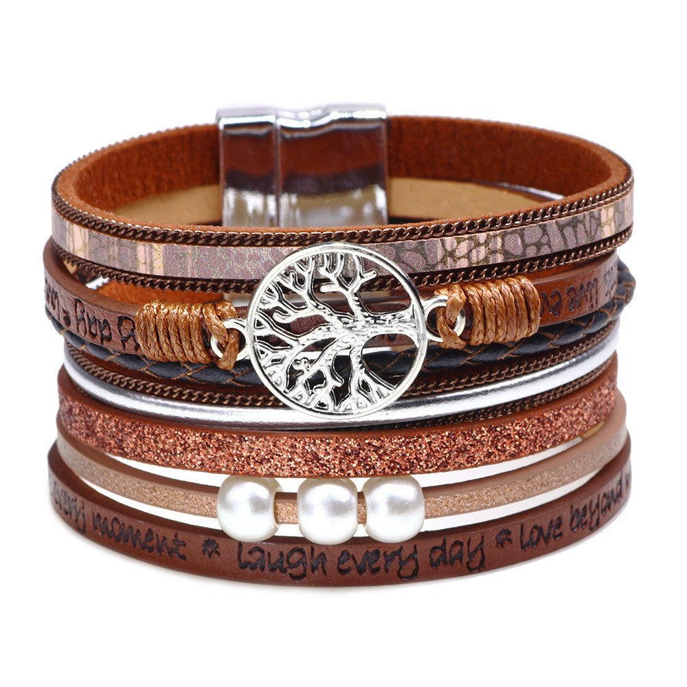 Cross bracelet with slightly set diamond magnetic clasp