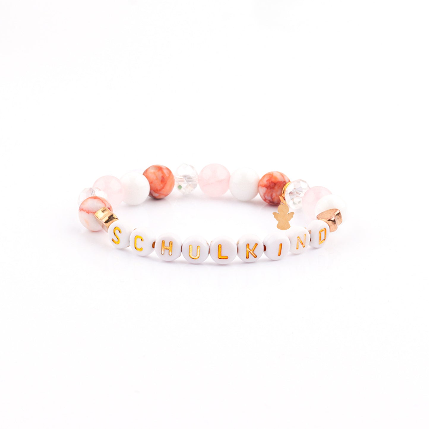 Unicorn pendant, colorful acrylic rice bead bracelet
