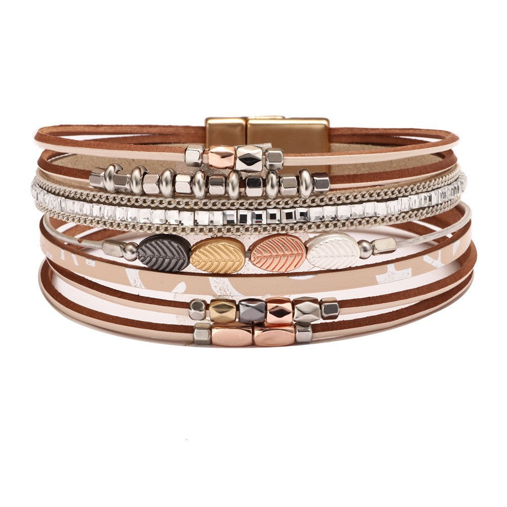 Cross bracelet with slightly set diamond magnetic clasp