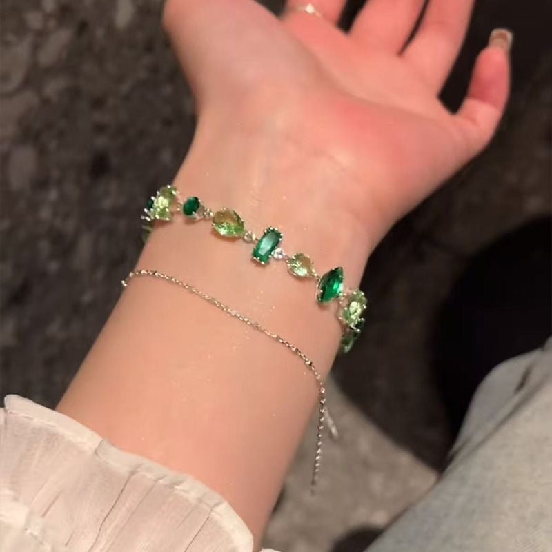 Green candy sparkling diamond bracelet
