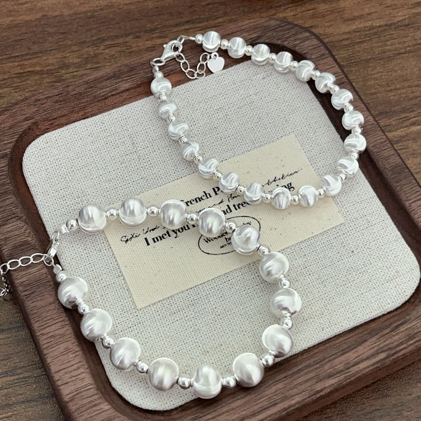 S925 sterling silver cat's eye Fortune Bead bracelet