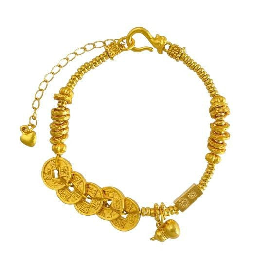 Ancient-style golden small gourd bracelet