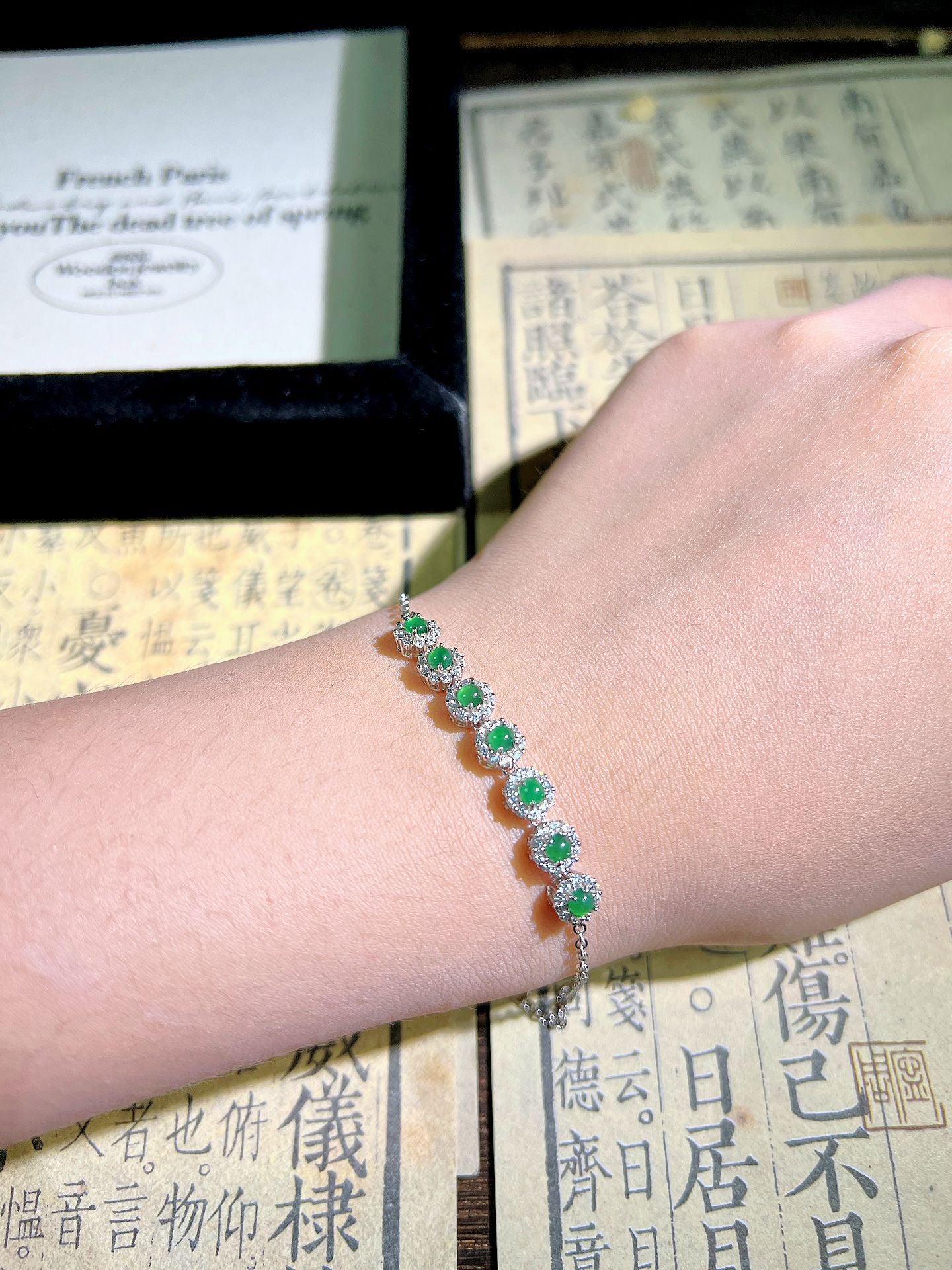 Natural blue water jade green bracelet