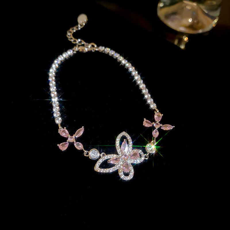 18K real gold electroplated zircon horseshoe buckle bracelet