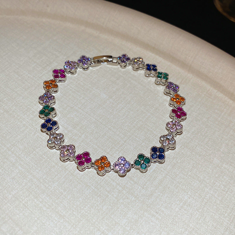 18K real gold electroplated zircon horseshoe buckle bracelet