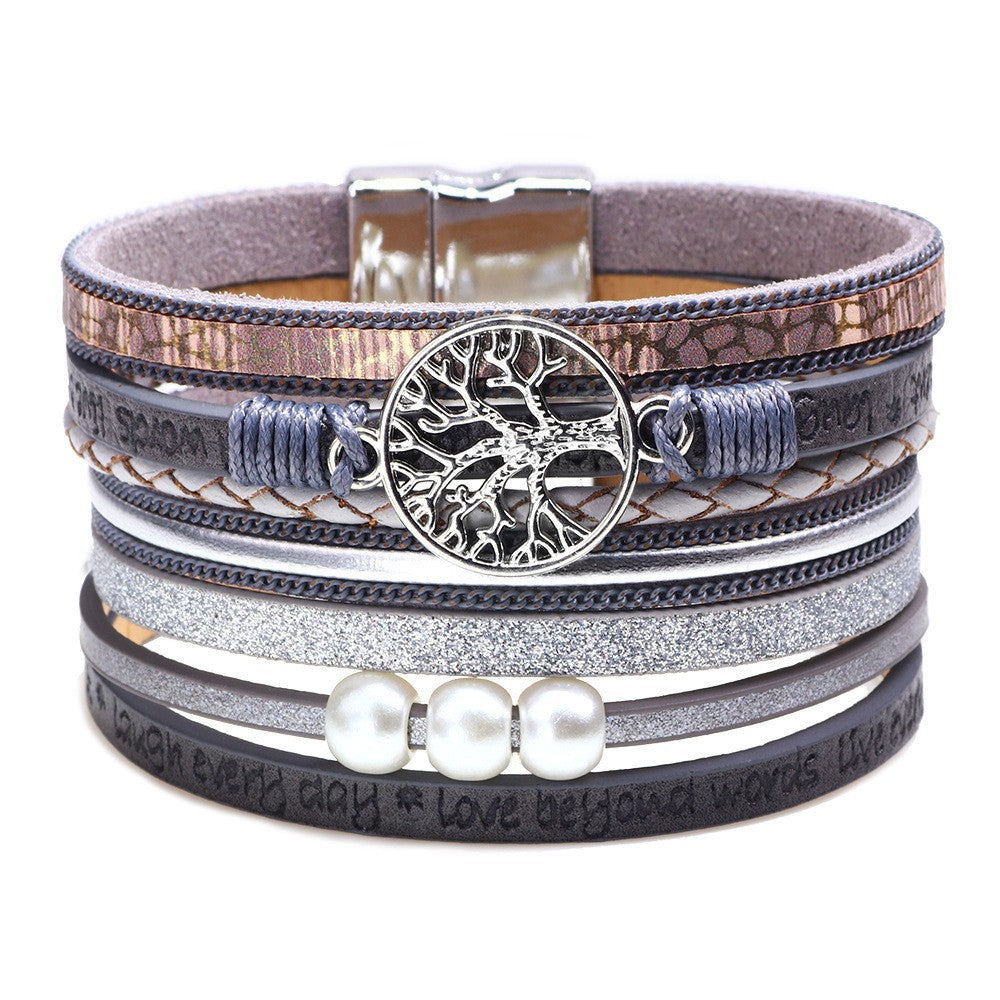 Cross bracelet with slightly set diamond magnetic clasp