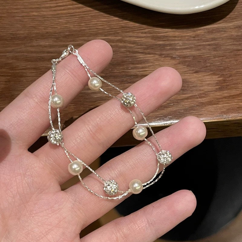 "Starry Sky Double-layered pearl bracelet.