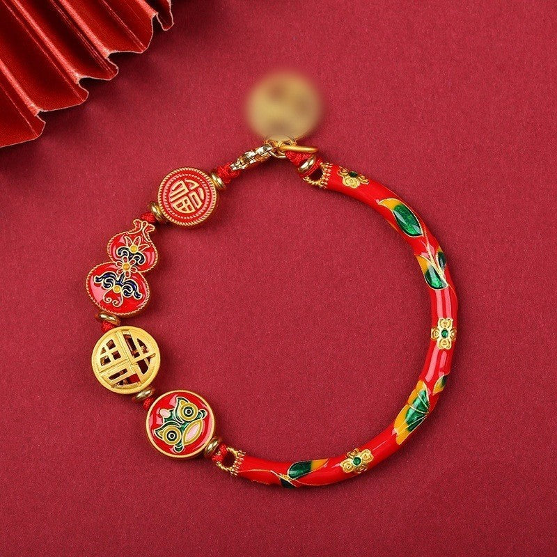 Color-preserving burnt blue half bracelet, a traditional Chinese trend sandgold bracelet
