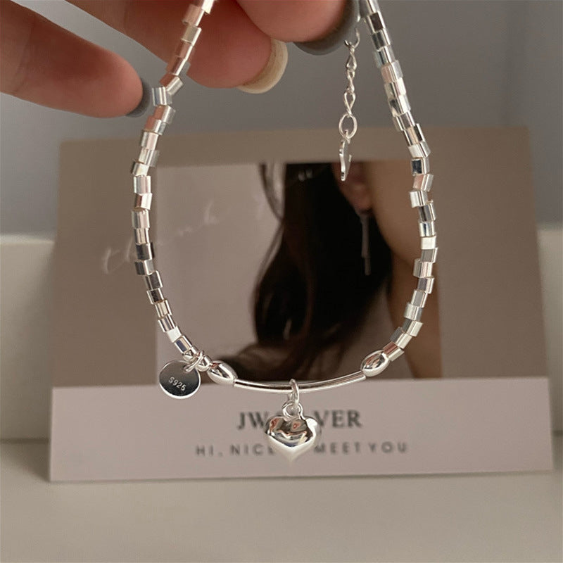 s925 sterling Silver cube Broken silver bracelet