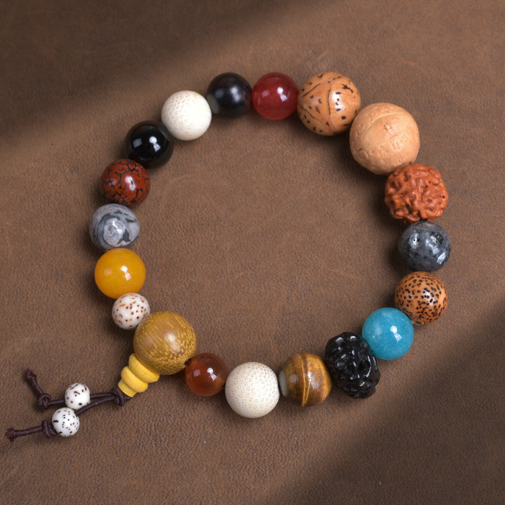 18-seed Bodhi bead bracelet, 18-bead root prayer bead chain